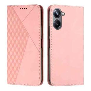 For Realme 10 4G Diamond Splicing Skin Feel Magnetic Leather Phone Case(Rose Gold)