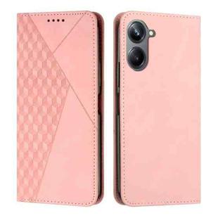 For Realme 10 Pro Diamond Splicing Skin Feel Magnetic Leather Phone Case(Rose Gold)