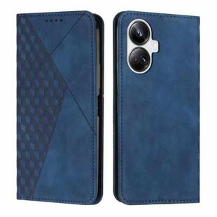 For Realme 10 Pro+ Diamond Splicing Skin Feel Magnetic Leather Phone Case(Blue)
