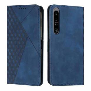 For Sony Xperia 1 IV Diamond Splicing Skin Feel Magnetic Leather Phone Case(Blue)