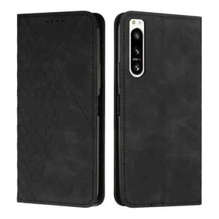 For Sony Xperia 5 IV Diamond Splicing Skin Feel Magnetic Leather Phone Case(Black)