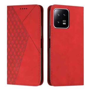 For Xiaomi 13 Diamond Splicing Skin Feel Magnetic Leather Phone Case(Red)