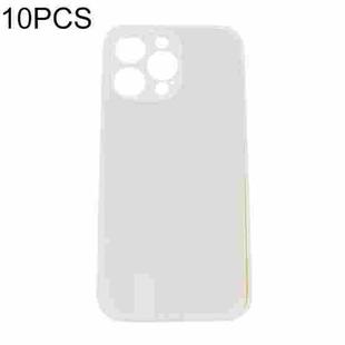 For iPhone 14 Pro Max 10pcs Thermal Transfer Glass Phone Case(Transparent)