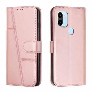 For Xiaomi Redmi A1+ Stitching Calf Texture Buckle Leather Phone Case(Rose Gold)