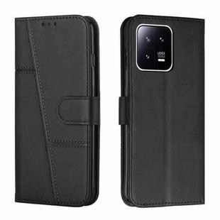 For Xiaomi 13 Stitching Calf Texture Buckle Leather Phone Case(Black)
