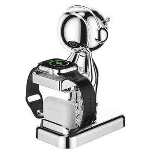 For Watch + Headset Intelligent Wireless Charging Holder(Silver)