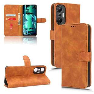 For Infinix Hot 20S Skin Feel Magnetic Flip Leather Phone Case(Brown)