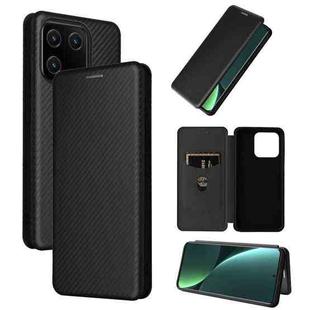 For Xiaomi 13 Carbon Fiber Texture Flip Leather Phone Case(Black)