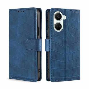 For Huawei nova 10 SE Skin Feel Crocodile Magnetic Clasp Leather Phone Case(Blue)