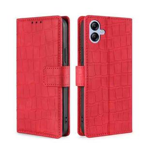 For Samsung Galaxy A04e 4G Skin Feel Crocodile Magnetic Clasp Leather Phone Case(Red)