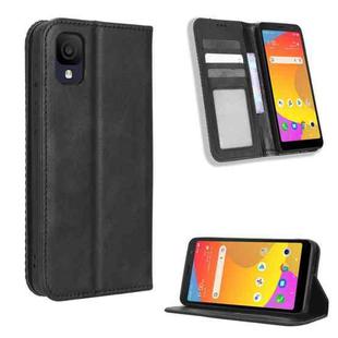 For TCL ION Z Magnetic Buckle Retro Texture Leather Phone Case(Black)