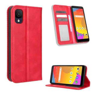 For TCL ION Z Magnetic Buckle Retro Texture Leather Phone Case(Red)