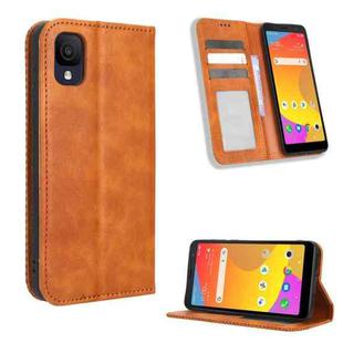 For TCL ION Z Magnetic Buckle Retro Texture Leather Phone Case(Brown)