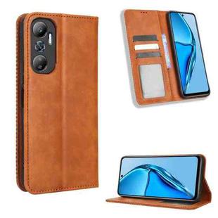 For Infinix Hot 20 4G X682B Magnetic Buckle Retro Texture Leather Phone Case(Brown)