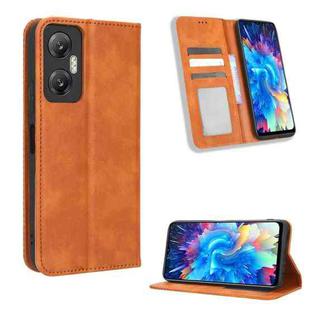 For Infinix Hot 20 5G X666B Magnetic Buckle Retro Texture Leather Phone Case(Brown)