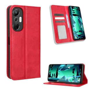 For Infinix Hot 20S X6827 Magnetic Buckle Retro Texture Leather Phone Case(Red)