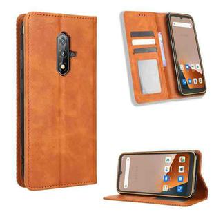 For Blackview BV5200 Magnetic Buckle Retro Texture Leather Phone Case(Brown)