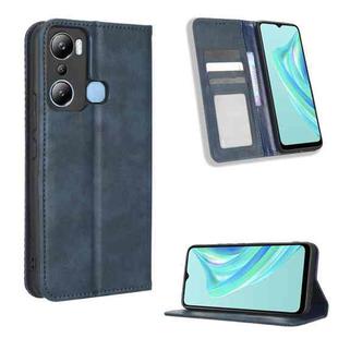 For Infinix Hot 20i Magnetic Buckle Retro Texture Leather Phone Case(Blue)