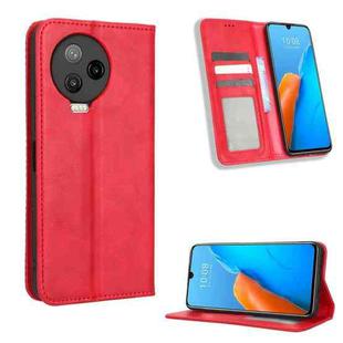 For Infinix Note 12 Pro 4G X676B Magnetic Buckle Retro Texture Leather Phone Case(Red)