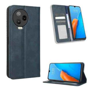 For Infinix Note 12 Pro 4G X676B Magnetic Buckle Retro Texture Leather Phone Case(Blue)