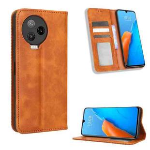 For Infinix Note 12 Pro 4G X676B Magnetic Buckle Retro Texture Leather Phone Case(Brown)
