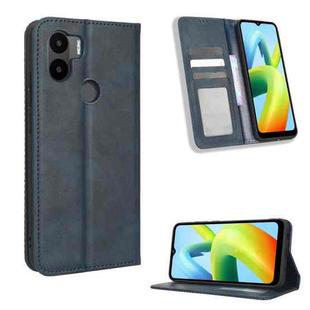 For Xiaomi Redmi A1+ Magnetic Buckle Retro Texture Leather Phone Case(Blue)