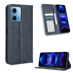 For Xiaomi Redmi Note 12 5G Magnetic Buckle Retro Texture Leather Phone Case(Blue)