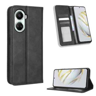 For Huawei nova 10 SE Magnetic Buckle Retro Texture Leather Phone Case(Black)