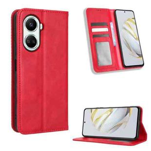 For Huawei nova 10 SE Magnetic Buckle Retro Texture Leather Phone Case(Red)