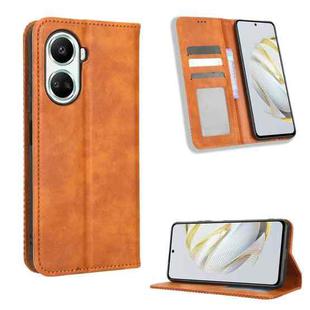 For Huawei nova 10 SE Magnetic Buckle Retro Texture Leather Phone Case(Brown)