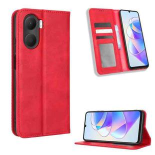 For Honor Play 40 Plus Magnetic Buckle Retro Texture Leather Phone Case(Red)