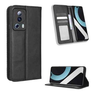 For Xiaomi Civi 2 5G / 12 Lite NE Magnetic Buckle Retro Texture Leather Phone Case(Black)