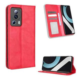 For Xiaomi Civi 2 5G / 12 Lite NE Magnetic Buckle Retro Texture Leather Phone Case(Red)