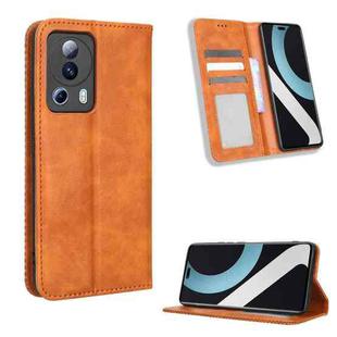 For Xiaomi Civi 2 5G / 12 Lite NE Magnetic Buckle Retro Texture Leather Phone Case(Brown)