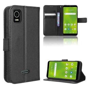 For Cricket Debut Smart Diamond Texture Leather Phone Case(Black)