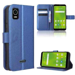 For Cricket Debut Smart Diamond Texture Leather Phone Case(Blue)