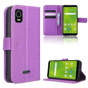 For Cricket Debut Smart Diamond Texture Leather Phone Case(Purple)
