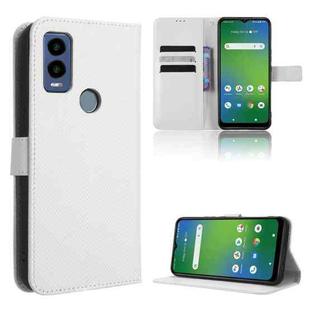 For Cricket Innovate E 5G Diamond Texture Leather Phone Case(White)