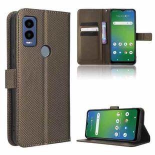 For Cricket Innovate E 5G Diamond Texture Leather Phone Case(Brown)