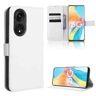 For OPPO A1 Pro Diamond Texture Leather Phone Case(White)