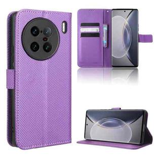 For vivo X90 Pro+ Diamond Texture Leather Phone Case(Purple)