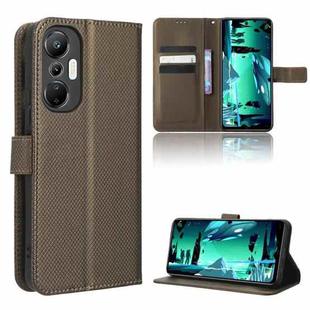 For Infinix Hot 20S X6827 Diamond Texture Leather Phone Case(Brown)