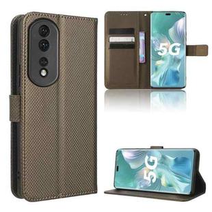 For Honor 80 Pro 5G Diamond Texture Leather Phone Case(Brown)