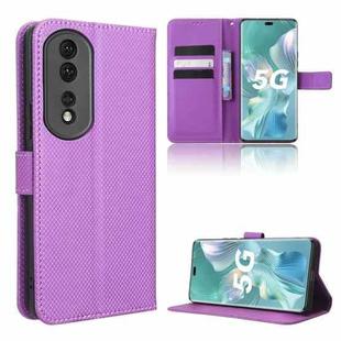 For Honor 80 Pro 5G Diamond Texture Leather Phone Case(Purple)