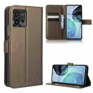 For Motorola Moto G72 4G Diamond Texture Leather Phone Case(Brown)