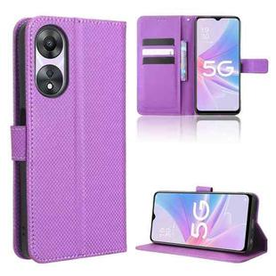 For OPPO A58 5G Diamond Texture Leather Phone Case(Purple)