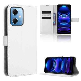 For Xiaomi Redmi Note 12 China Diamond Texture Leather Phone Case(White)