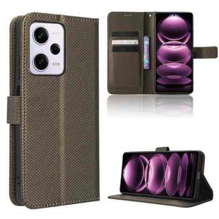 For Xiaomi Redmi Note 12 Pro+ China Diamond Texture Leather Phone Case(Brown)
