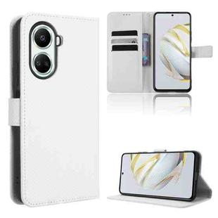 For Huawei nova 10 SE Diamond Texture Leather Phone Case(White)