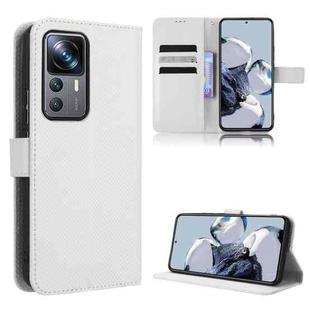 For Xiaomi 12T Pro Diamond Texture Leather Phone Case(White)